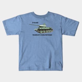 T-34-85 Medium Tank w/Toadman txt_blk Kids T-Shirt